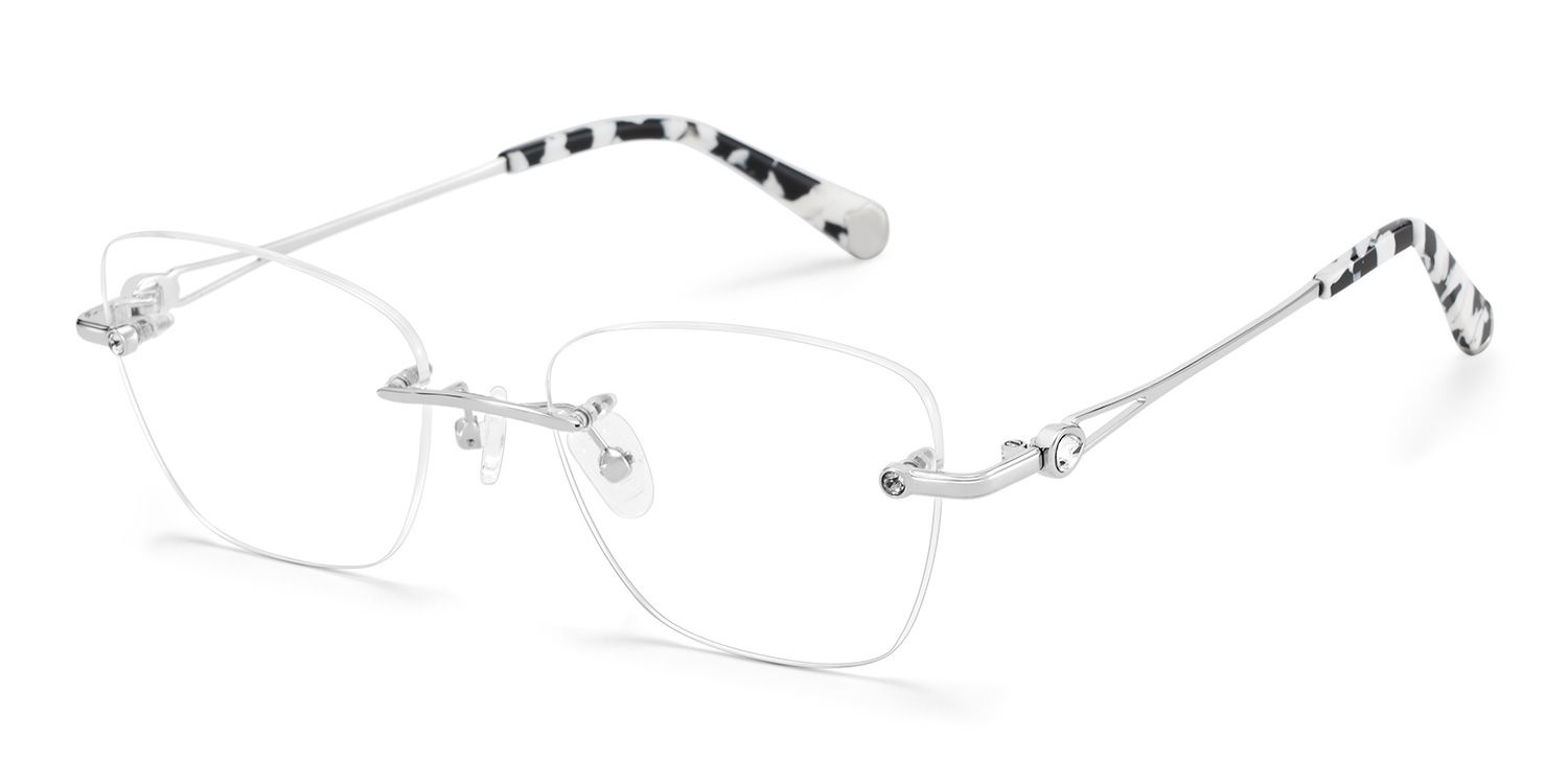 Seth Rectangulaires Métal Argenté Lunettes2