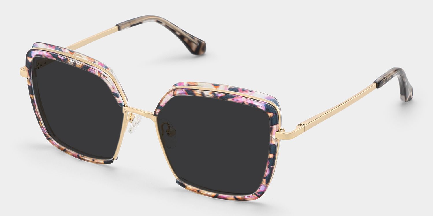 Lunettes de soleil de vue Square Violet-Floral Cordaro | ZEELOOL1