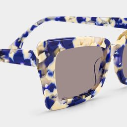 Newell Blue-Floral Rectangulaire lunettes de soleil4