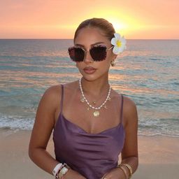 Cordaro Violet-Floral Carré lunettes de soleil5
