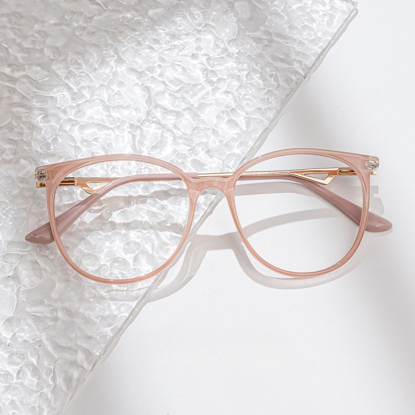 Chanty rose Ronde lunettes