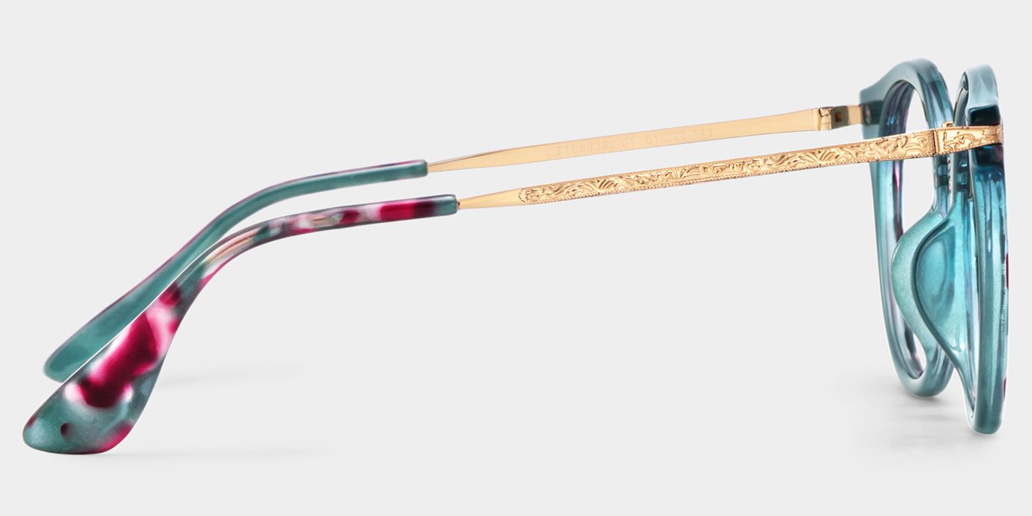 Quentina Bleue Ronde Lunettes5
