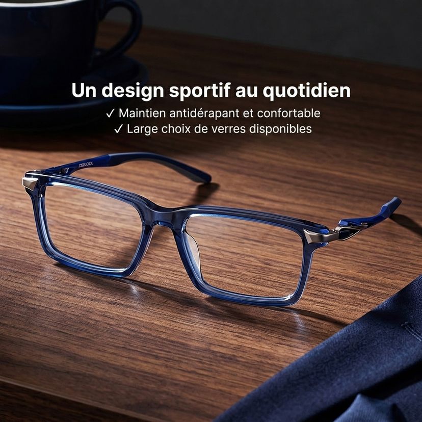 Orion Bleu Rectangulaire lunettes