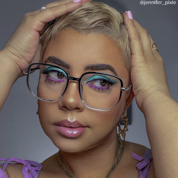 Joana Noir-Cristal Géométrique lunettes