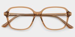 Clementine Marron Transparent Carré lunettes2