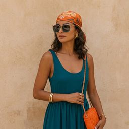 Sidibe Léopard Bleu Carré lunettes de soleil4