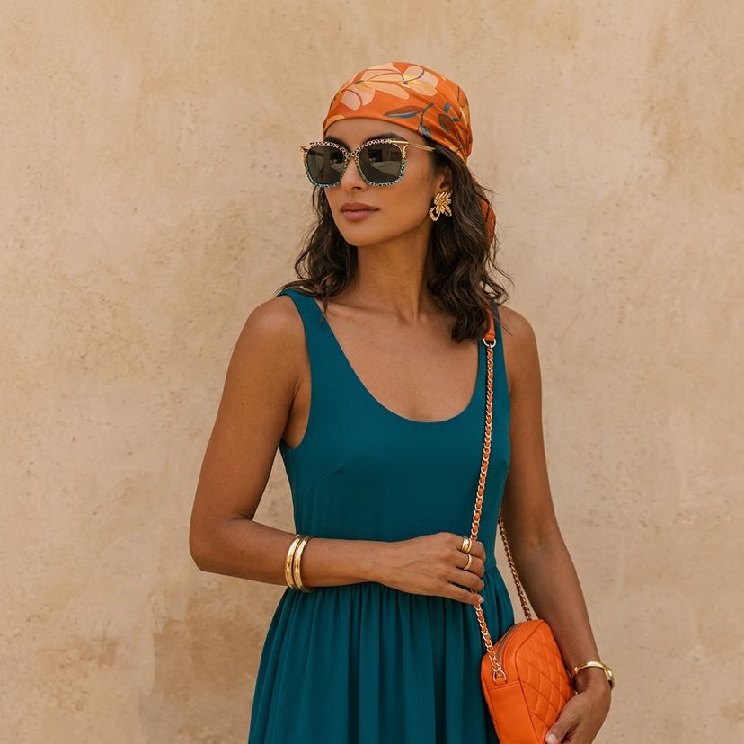 Sidibe Léopard Bleu Carré lunettes de soleil