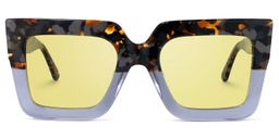 Brandon Gris Floral Carré lunettes de soleil0