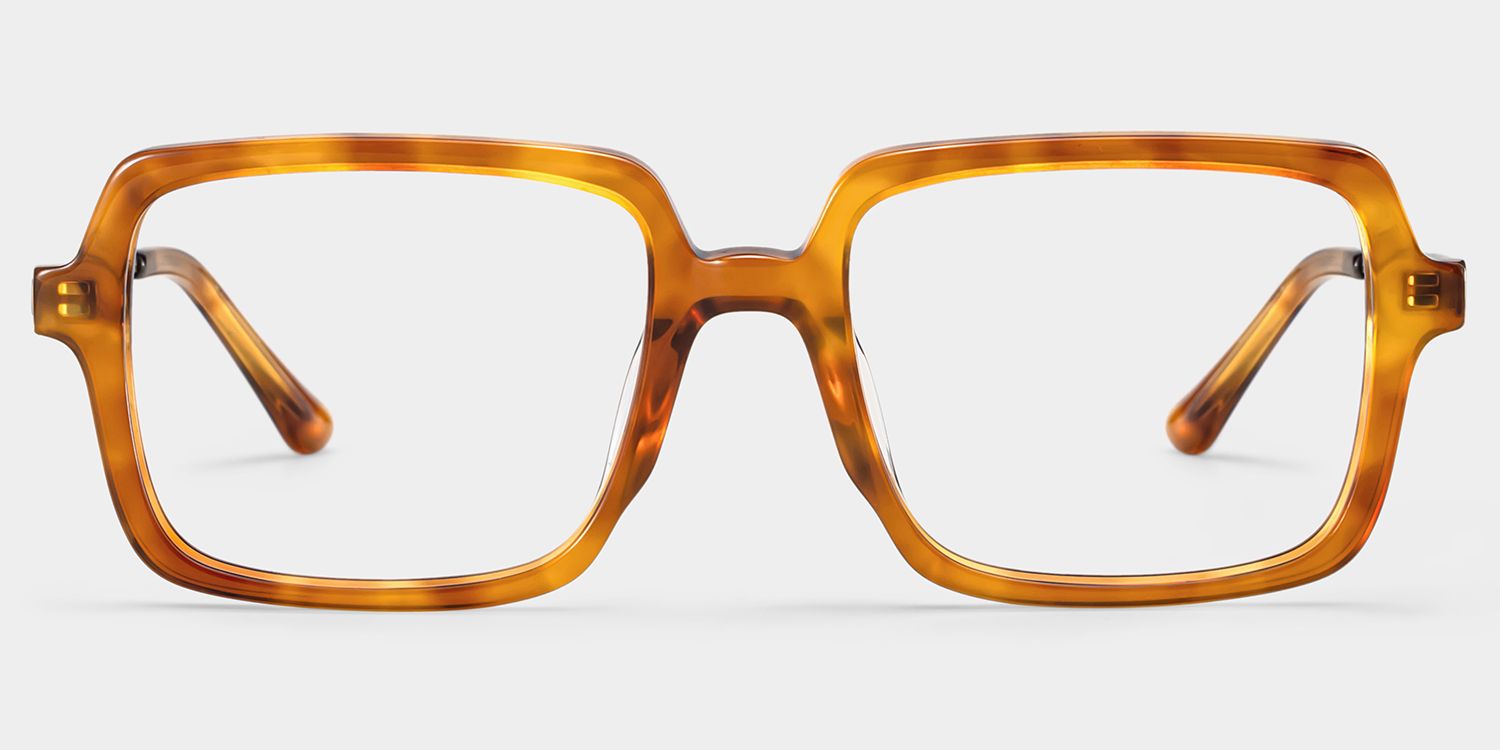 Beatrice Rectangulaire Jaune Lunettes1