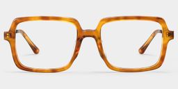 Beatrice Jaune Rectangulaire lunettes1