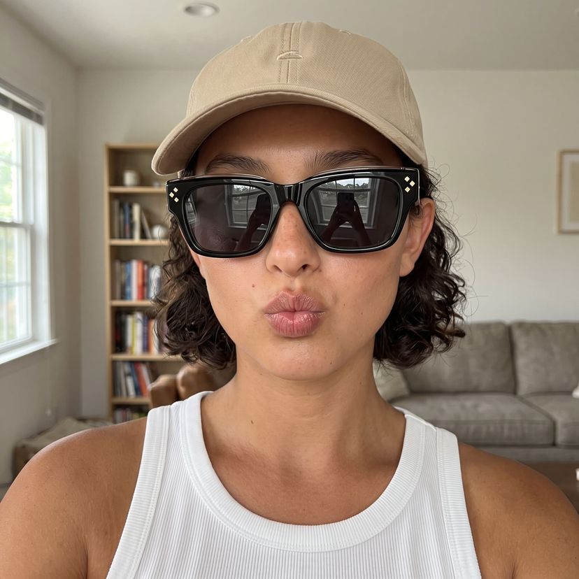 Marlowe Noir Rectangulaire lunettes de soleil