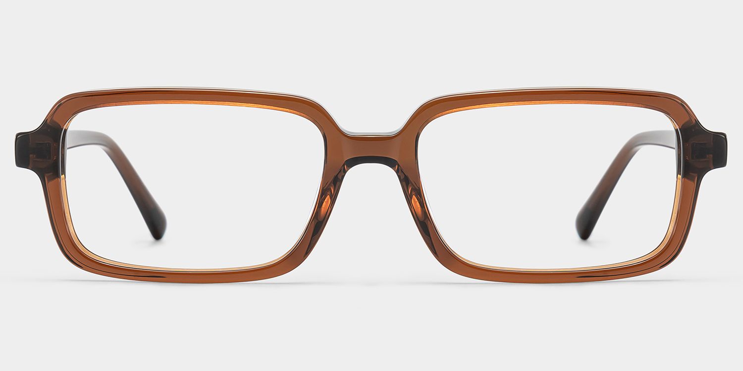 Danielle Lunettes rectangulaires en acétate marron1