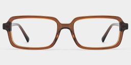 Danielle Marron Rectangulaire lunettes1