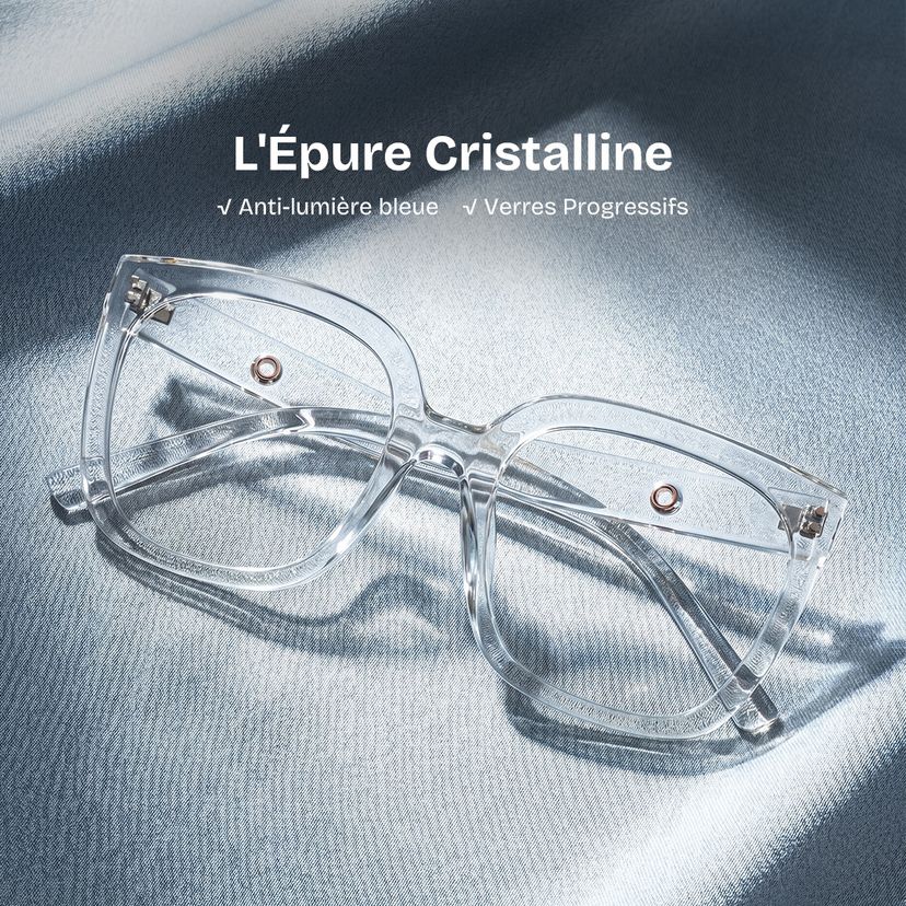 Ebony Cristal Carré lunettes