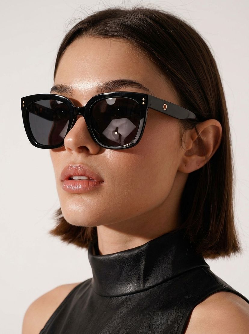 Ebony Noir Carré lunettes de soleil