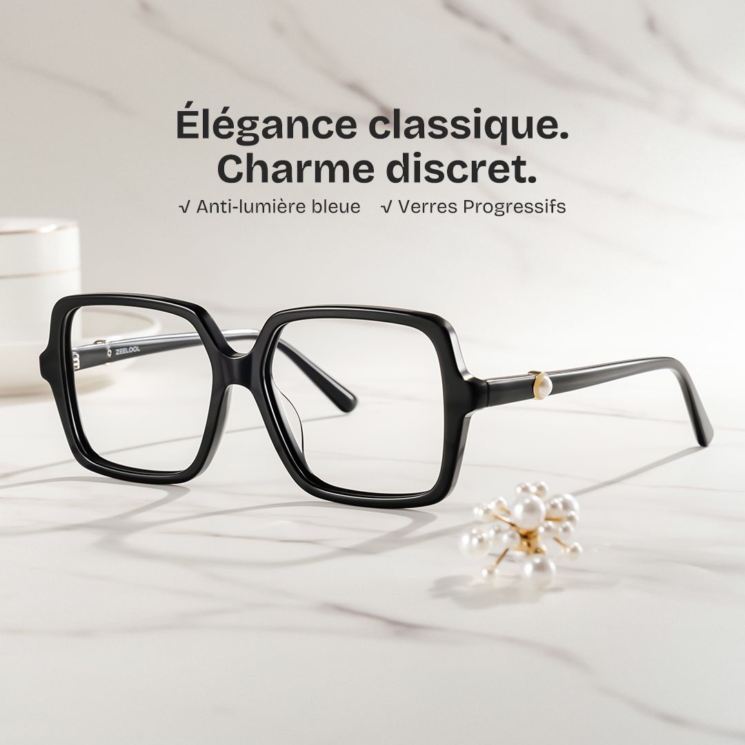 Commander des lunettes à monture carrée noires Elena en ligne | ZEELOOL0