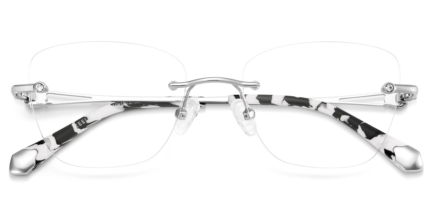 Seth Rectangulaires Métal Argenté Lunettes1