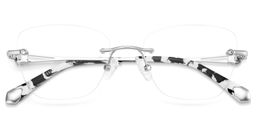 Seth Argent Rectangulaire lunettes1