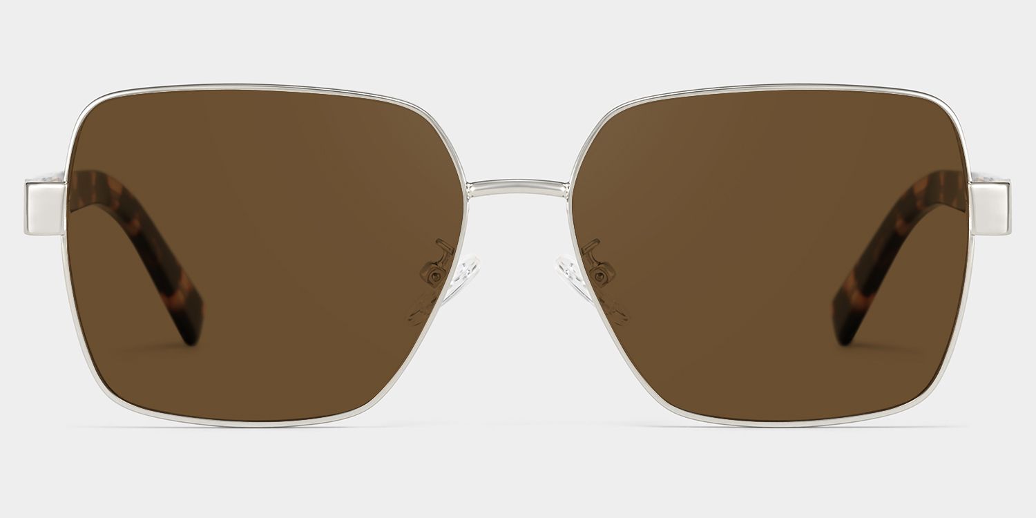 Sahara Metal Square Brun Lunettes de soleil à Monture | ZEELOOL FR0