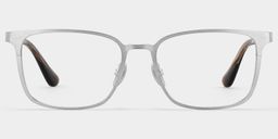 Aubrey Argent Rectangulaire lunettes1