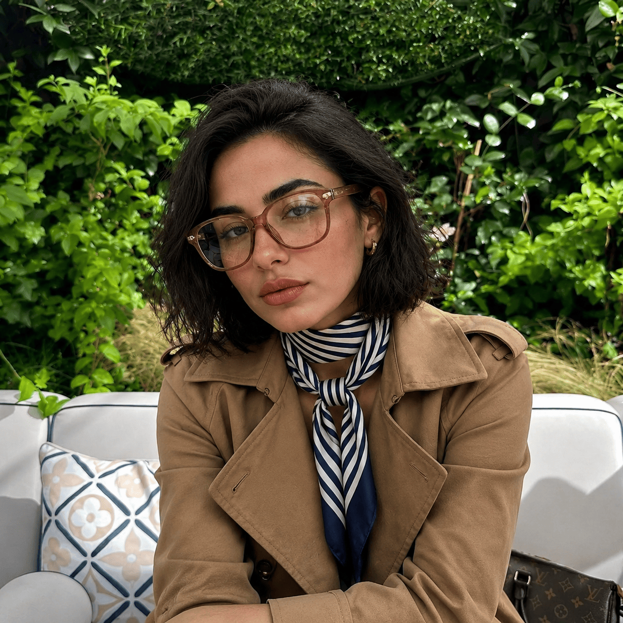 Clementine Lunettes carrées en acétate marron transparent6