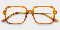 Beatrice Jaune Rectangulaire lunettes2