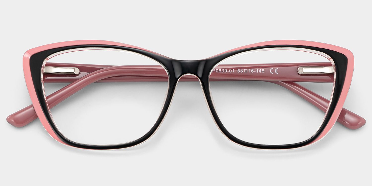 Fidelia Noir Rose Cateye Lunettes1
