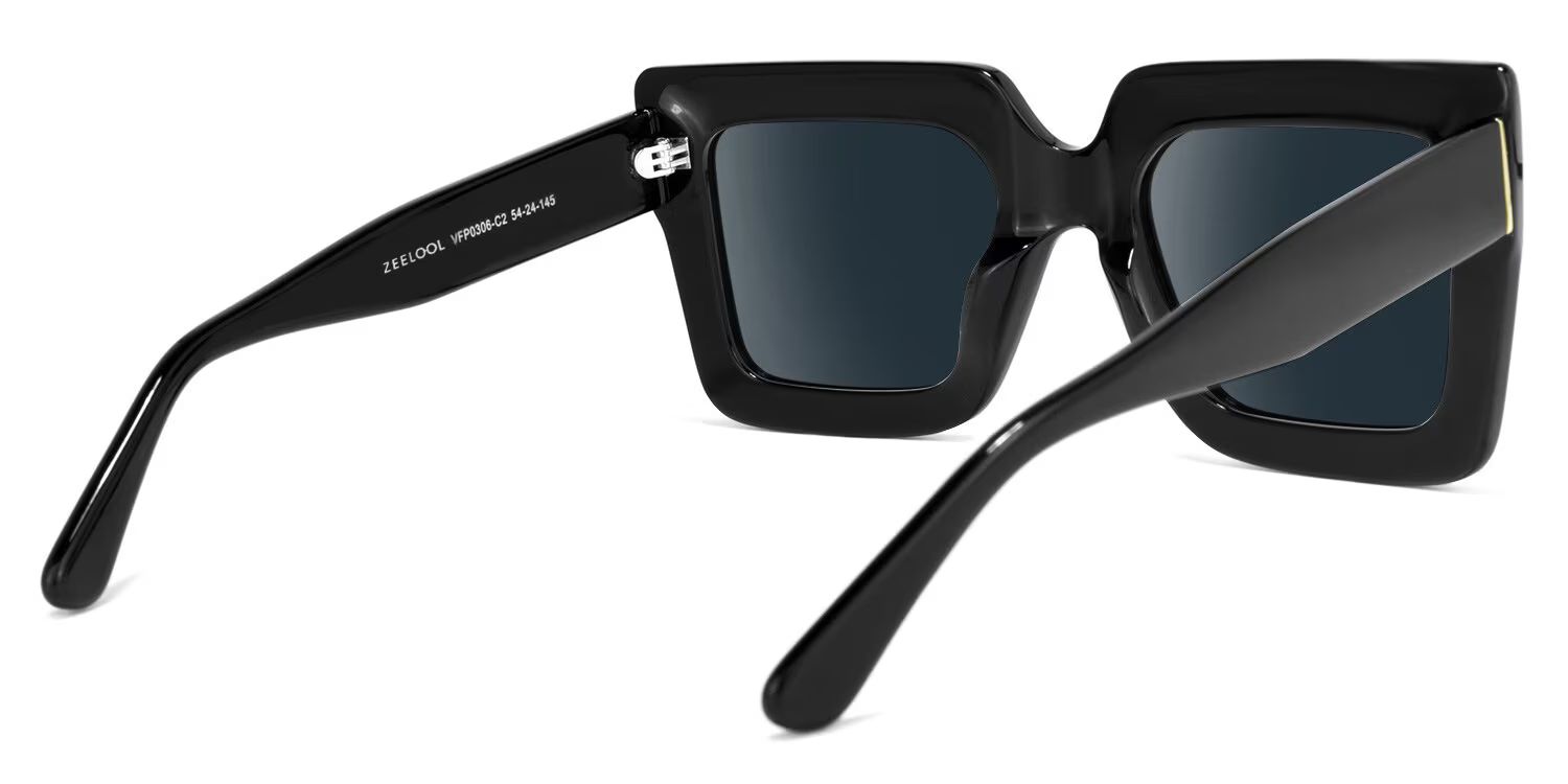 Brandon Square Noir Lunettes de soleil pour Femmes et Hommes | ZEELOOL FR3