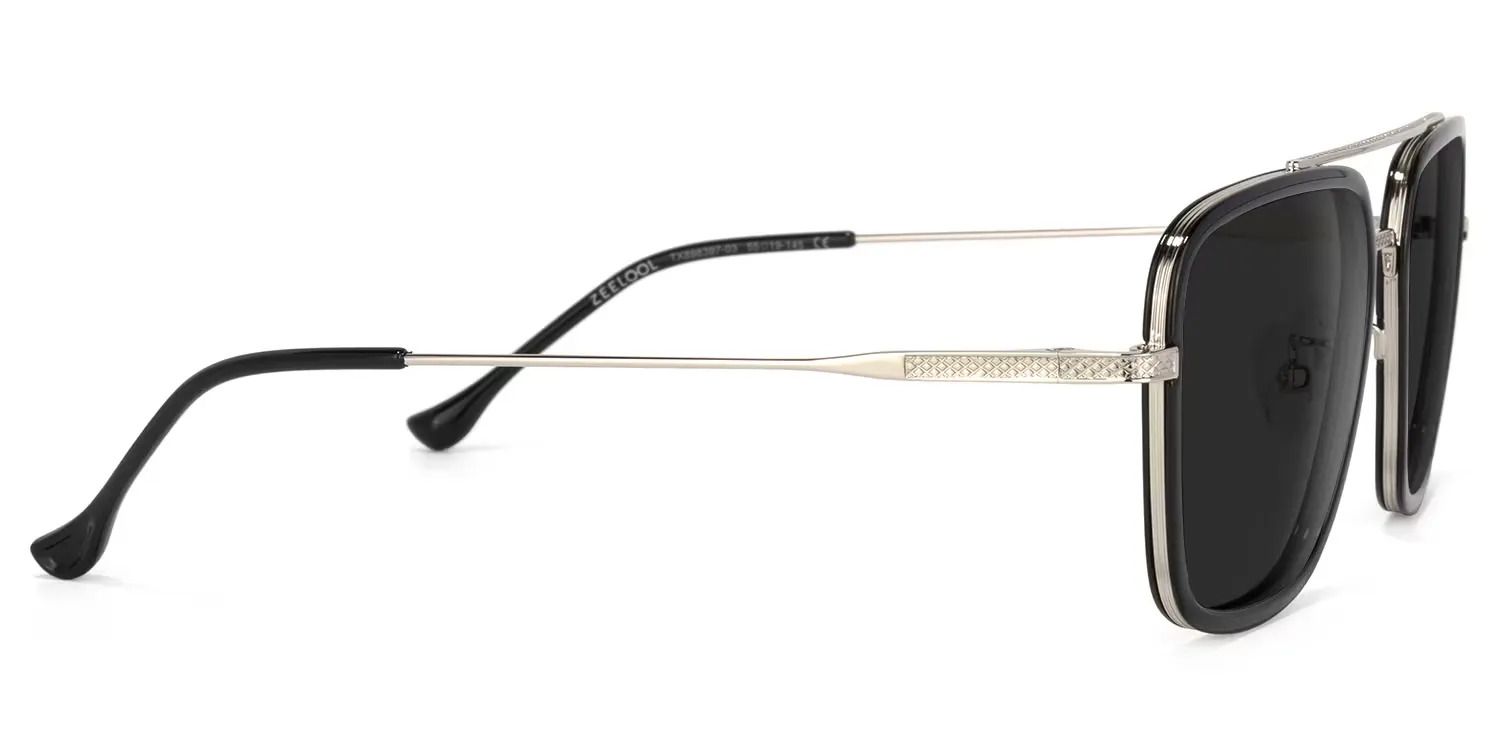 Nayeli Aviator Noir-Argent Lunettes de soleil à Monture en Ligne | ZEELOOL FR3