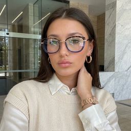 Adriana Bleu Browline lunettes5