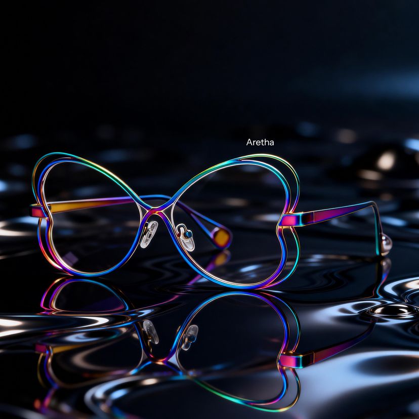 Aretha Irisé Géométrique lunettes