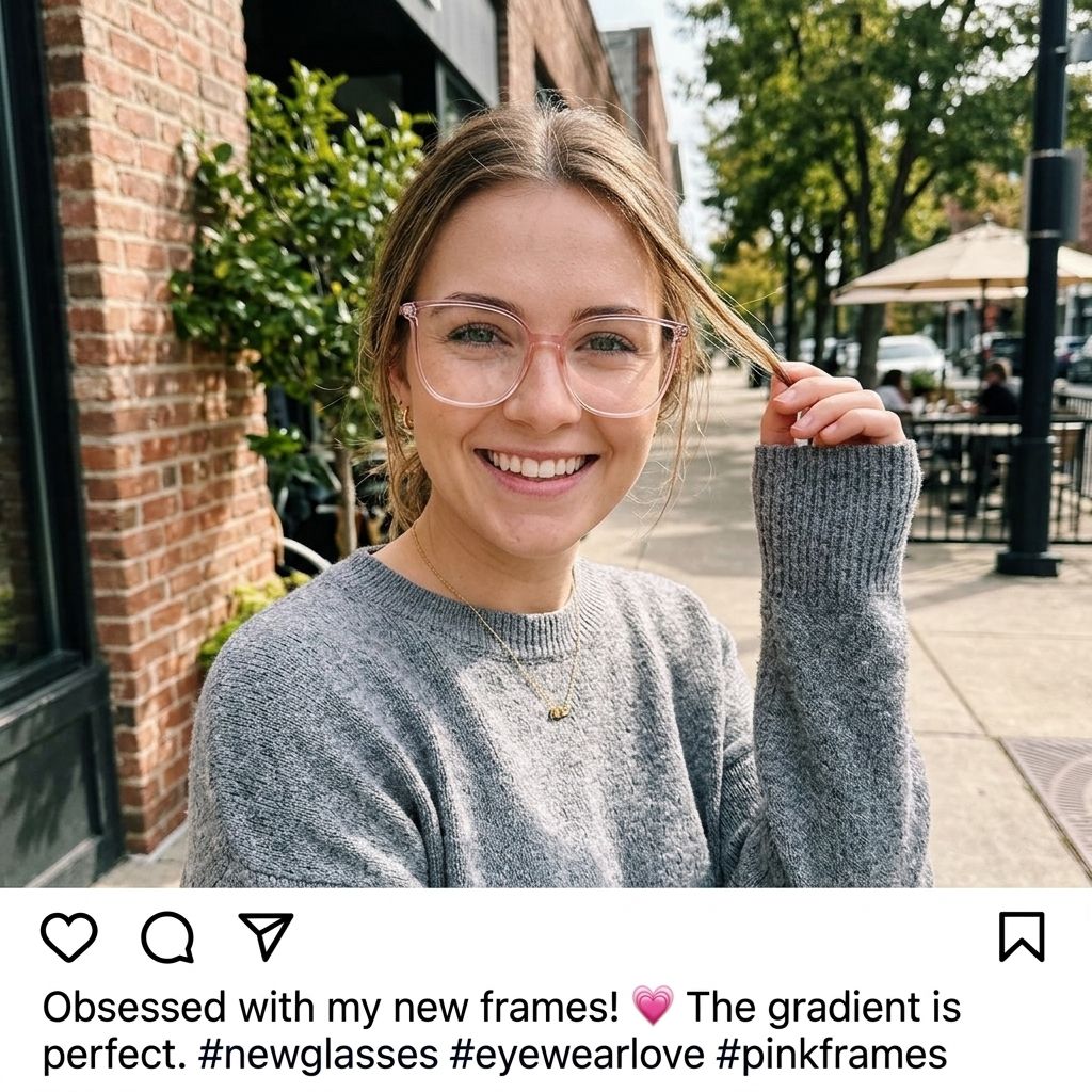 Rodz Rose Cristal Carré Lunettes11