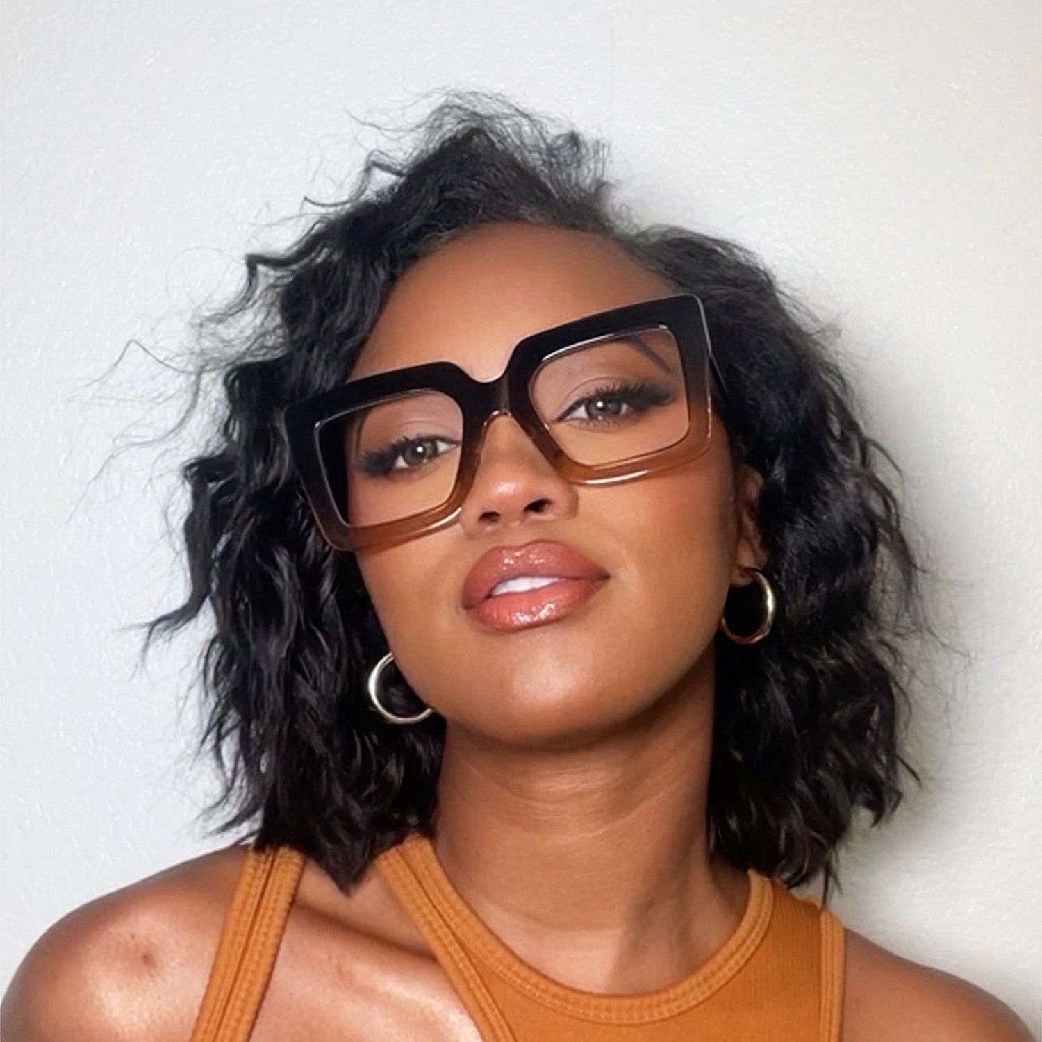 Brandon Marron Carré Lunettes5