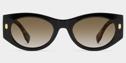 Reina Noir Géométrique lunettes de soleil0