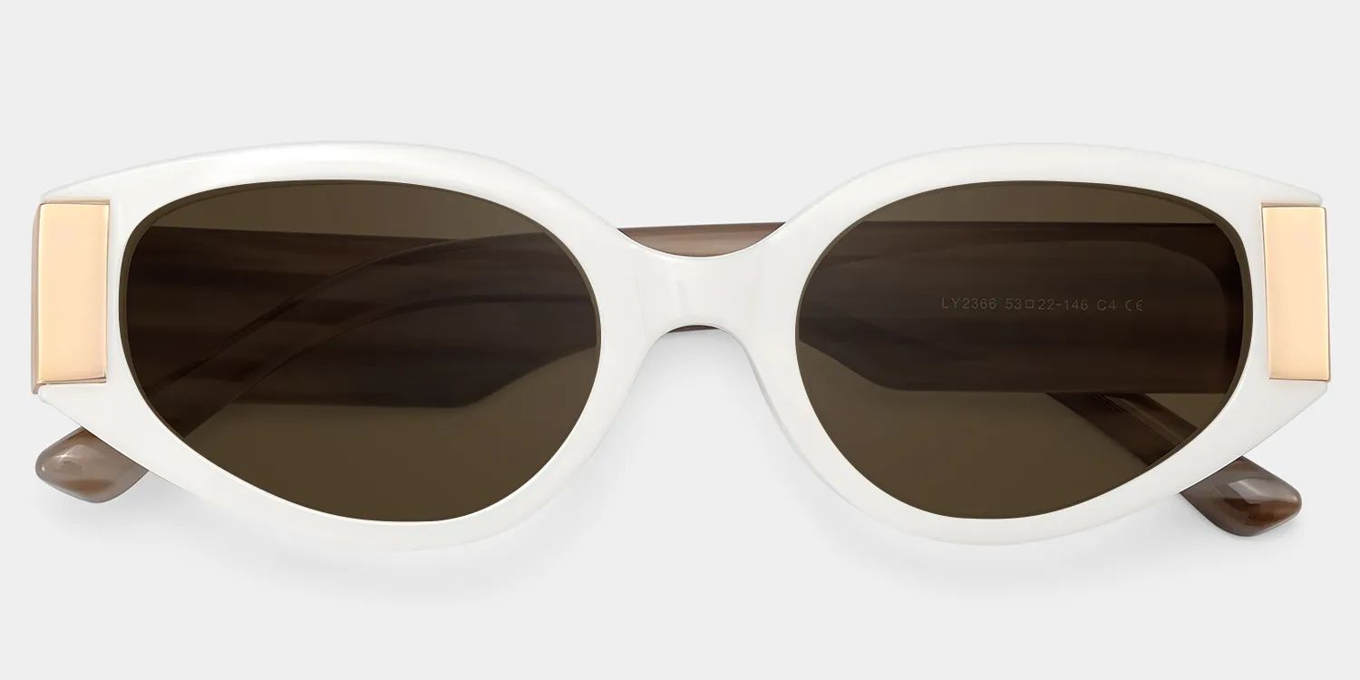Havana Cat Eye Blanc Lunettes de soleil pour Sublimer votre Visage | ZEELOOL FR1
