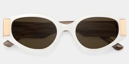 Havana Blanc Cat-eye lunettes de soleil1