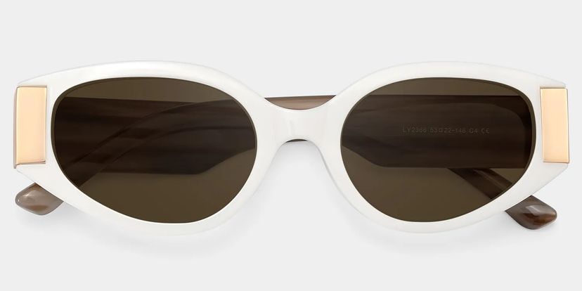 Havana Blanc Cat-eye lunettes de soleil