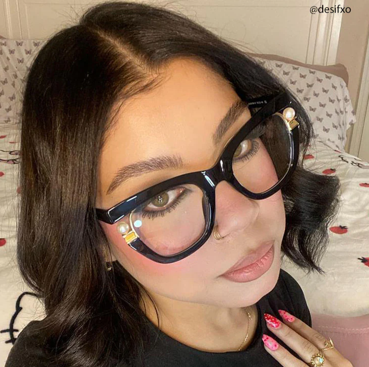Pearl Noir Cat-eye lunettes