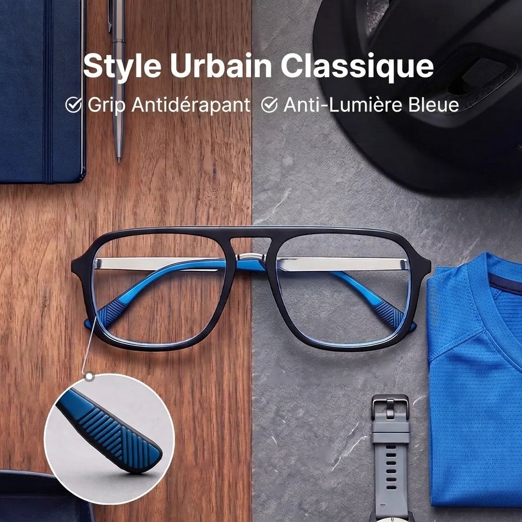 Lunettes Ryder aviateur bleues à monture mixte pour unisexe | ZEELOOL0