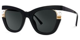 Pearl Noir Cat-eye lunettes de soleil1