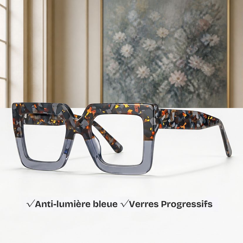 Brandon Gris Floral Carré lunettes