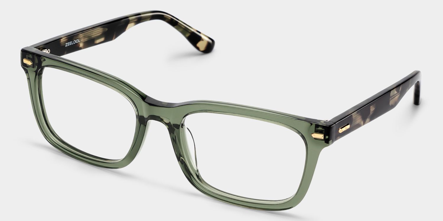 Patrick Lunettes rectangulaires vertes2