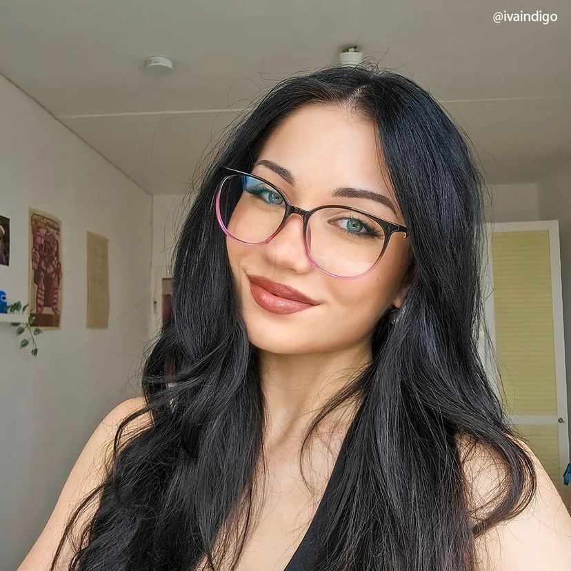 Chanty noir-violette Ronde lunettes