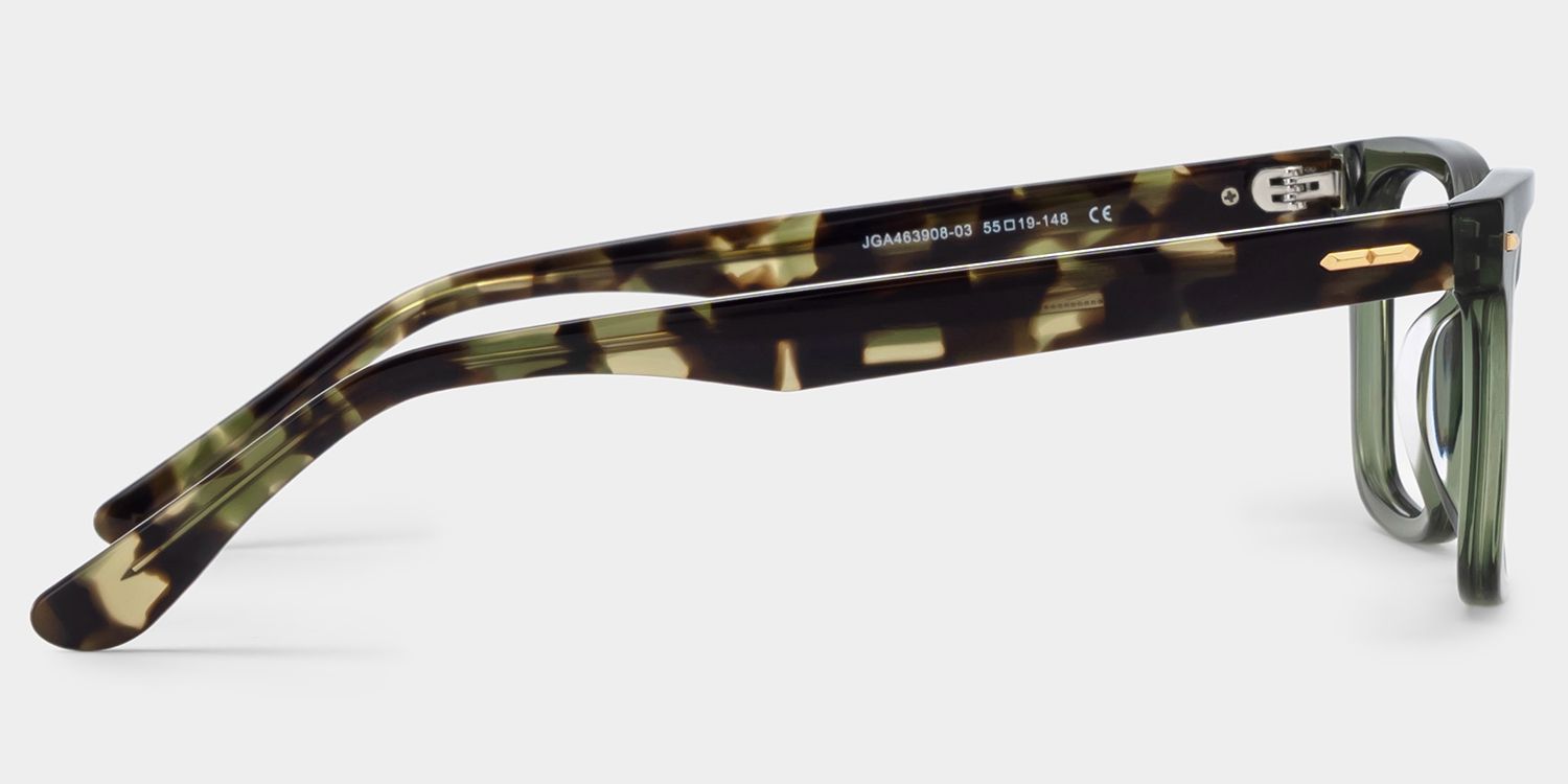 Patrick Lunettes rectangulaires vertes3