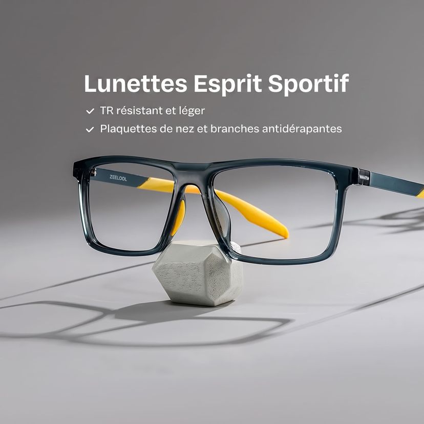 Active Bleu Jaune Rectangulaire lunettes