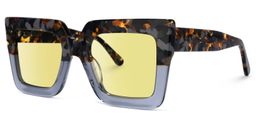 Brandon Gris Floral Carré lunettes de soleil1
