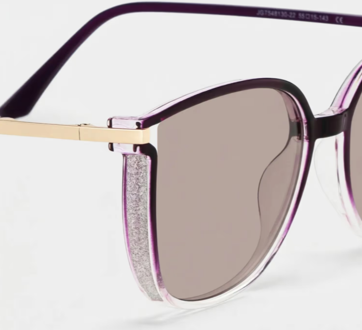Rodz Tr90 Square Violet Foncé Lunettes de soleil à Monture | ZEELOOL FR4