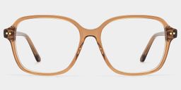 Clementine Marron Transparent Carré lunettes1