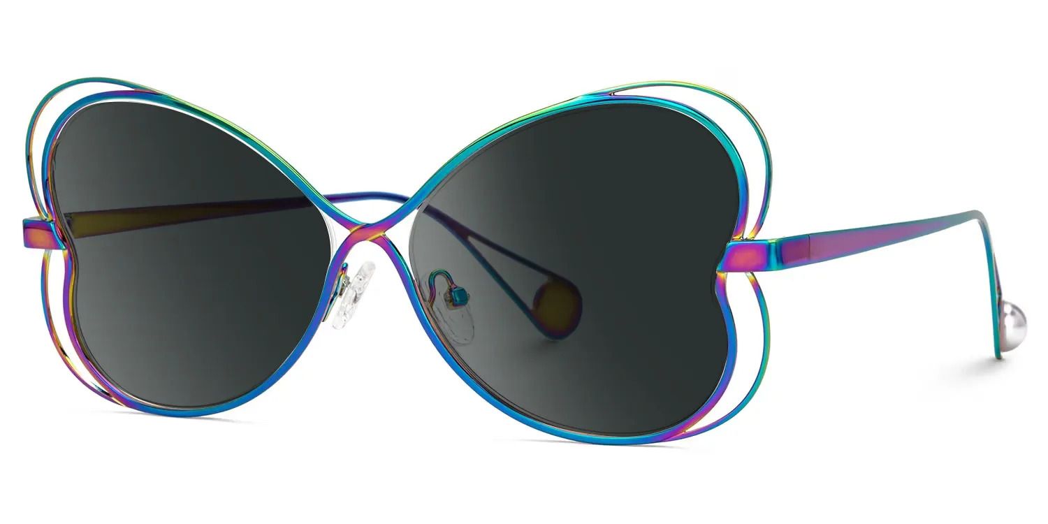 Aretha Geometric Irisé Lunettes de soleil pour Femmes et Hommes | ZEELOOL FR1