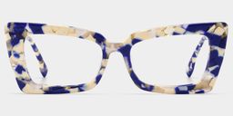 Newell Blue-Floral Rectangulaire lunettes1